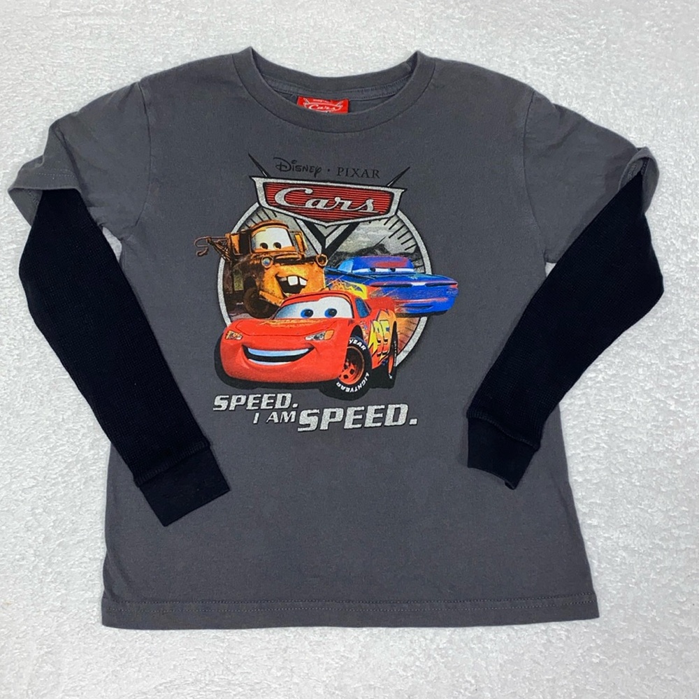Vintage Disney Pixar cars long sleeve tee tow Mater, lightning McQueen small 6/7